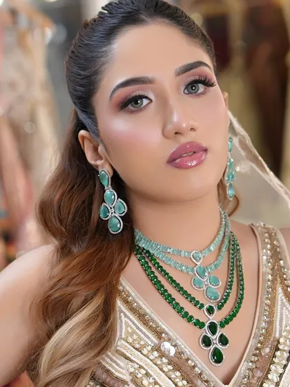 Another angle of this dreamy look, showing the beautiful highlight on the cheekbones.