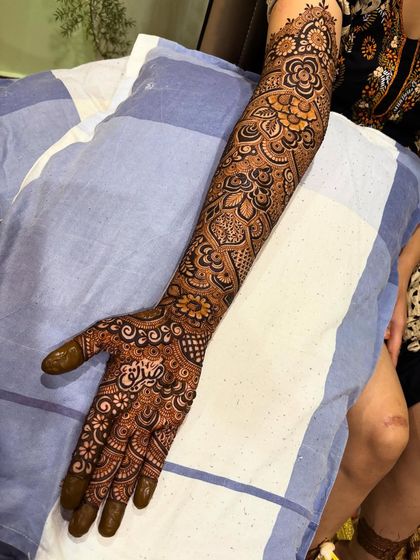 Another angle of the full floral arm, showing how the design wraps completely around for a 360-degree beautiful effect.