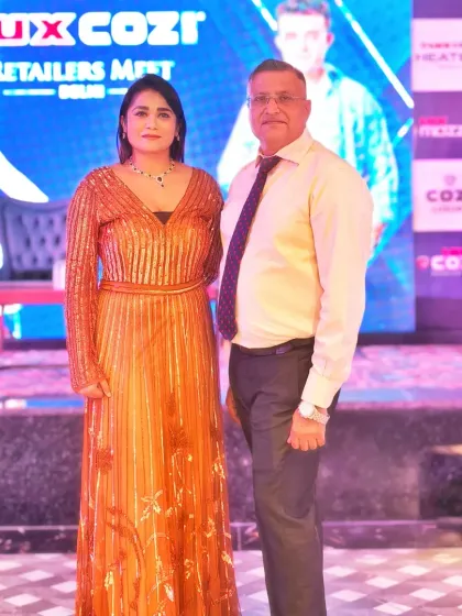 Posing with a key distributor at the Lux Industries event. I make it a point to connect with your important partners and acknowledge their contributions.