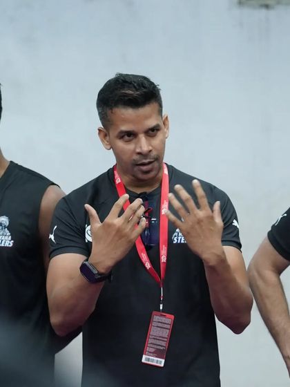 Let's get battle ready. Addressing the team before a training session, setting the tone for the work to come.