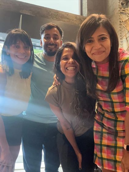 A duplicate of image 98. Friends who run together, stay together. Posing with my running family in Delhi.