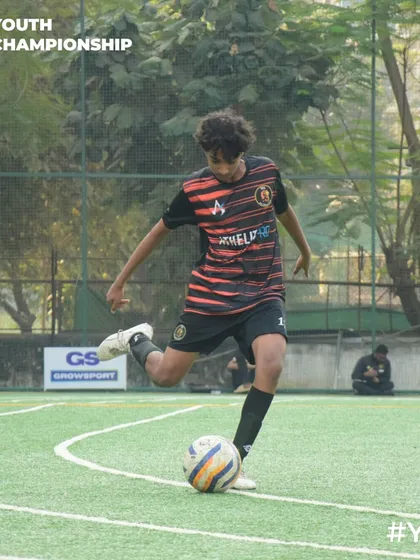 Heart pounding, adrenaline rushing. A player strikes the ball with power and precision.