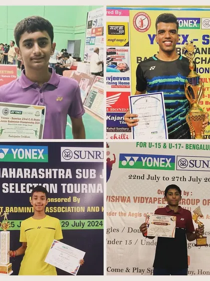 Our training system produces champions everywhere. Here are four players winning medals in four different states: Jharkhand, Maharashtra, Karnataka, and Chhattisgarh. We build players who can win anywhere.