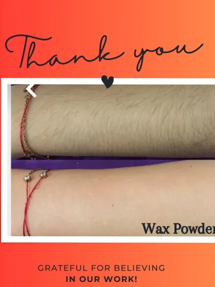 See the difference my natural Wax Powder can make. It's a gentle, pain-free way to get smooth skin without the harshness of regular waxing, leaving your skin soft and clear.