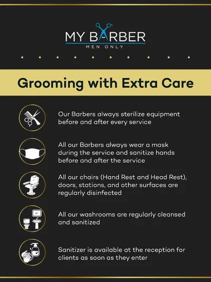 Your safety is our priority. This is our commitment to providing a clean and hygienic environment, with sterilized equipment, sanitized stations, and strict protocols for every service.