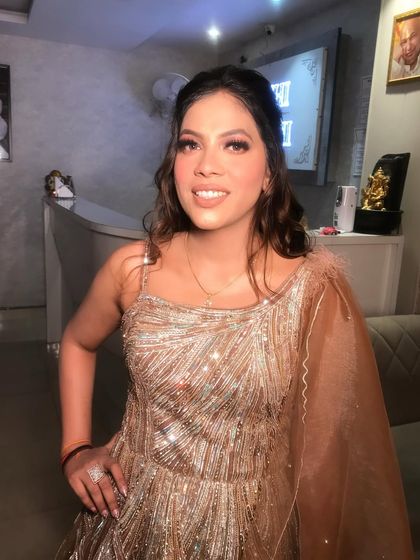 The final smile. Our client looks happy and confident in her party makeup, ready for her special event. We love creating looks that make you feel like the best version of yourself.