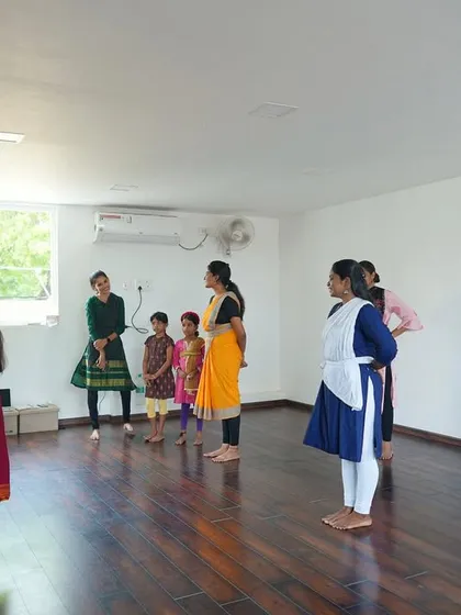 Setting up a practice session at the Chennai studio. I ensure the space is ready for a productive and inspiring workshop for all attendees.