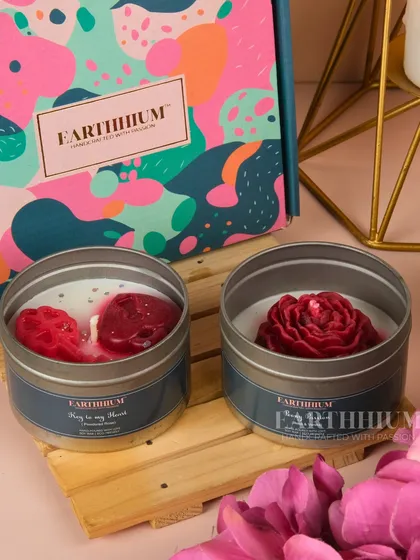This gift box shows my 'Key to my Heart' and a red rose tin candle, a perfect romantic gesture.