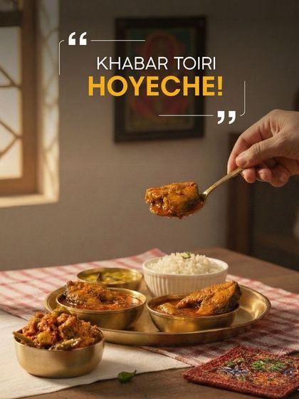 "Khabar toiri hoyeche!" A Bengali feast of rice and fish curry is elevated with a side of our flavourful pickles. We celebrate the diverse culinary traditions of India.