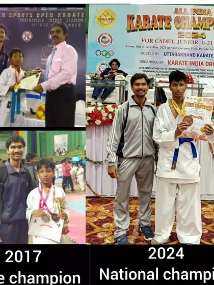 This image shows the journey of one of my dedicated students, from a state champion in 2017 to a national champion in 2024. My goal is to guide students on a path of continuous growth and achievement.