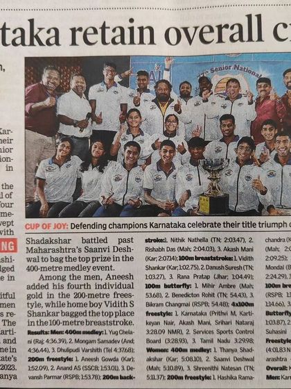 Basavanagudi Aquatic Centre - High-Performance Athlete Support Senior National Champions photo 63