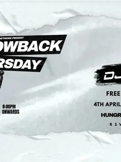 A black and white themed poster for Throwback Thursday, another one of my ladies' night events.