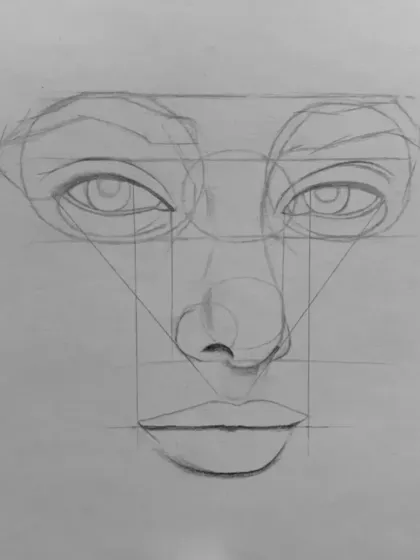 Adding the mouth to the facial grid, completing the basic structure before shading.