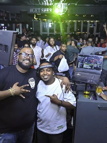 Posing with my brother DJ Vinod Viswanath after a killer set. It's always a great time spinning alongside friends.