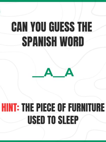 Guess this piece of furniture used to sleep. Fill in the blanks for the Spanish word '_ A _ A'.