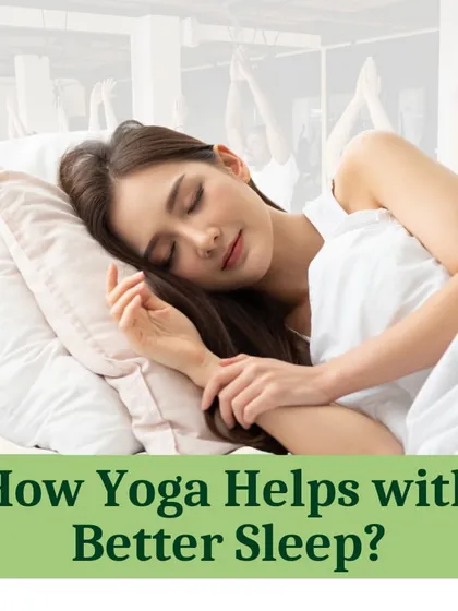This graphic explains how yoga helps with better sleep. By calming the nervous system and reducing cortisol levels, yoga prepares your body for deep, restful sleep.