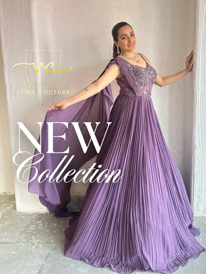 Announcing my new collection of gowns. This purple pleated gown is now available to rent for your special occasions.