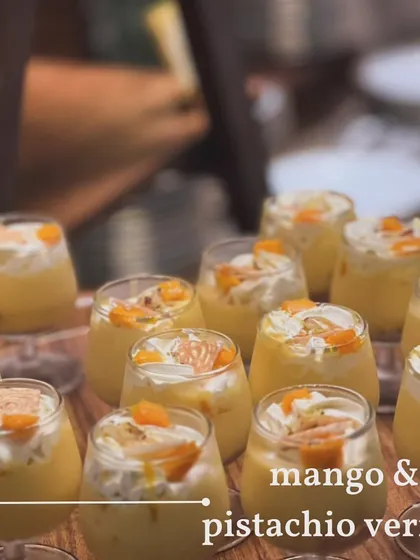 My Mango & Pistachio Verrine. This layered dessert combines smooth mango mousse with crunchy pistachios for a delightful contrast in textures and flavors.