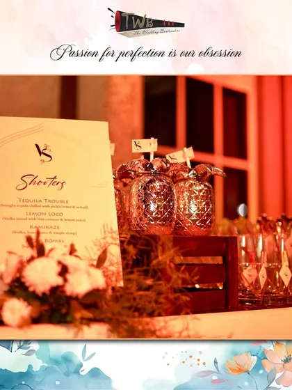 A shooters menu for a Sufi Night, featuring creative options like Tequila Trouble and Lemon Loco.