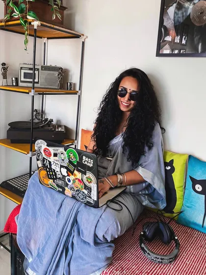 Announcing my gig schedule while relaxing at home. Being an artist means balancing studio time with life, and I'm grateful for every opportunity to share my music, whether it's a club night or a campus gig.