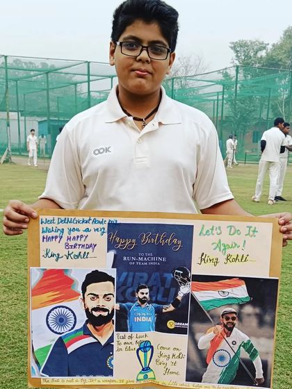 Another wonderful poster made by a student, showing deep admiration and support for his idol.