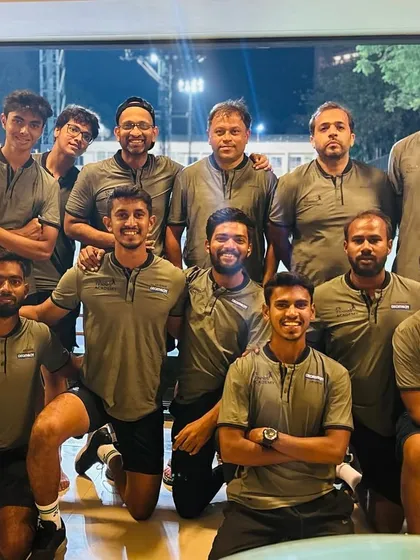 The full Yellow Batch team, including players and coaches, after a successful event. We are one big tennis family.