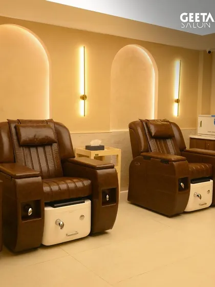 The state-of-the-art pedicure chairs at our Bhubaneswar location. We've invested in top-of-the-line equipment to ensure your comfort and relaxation.