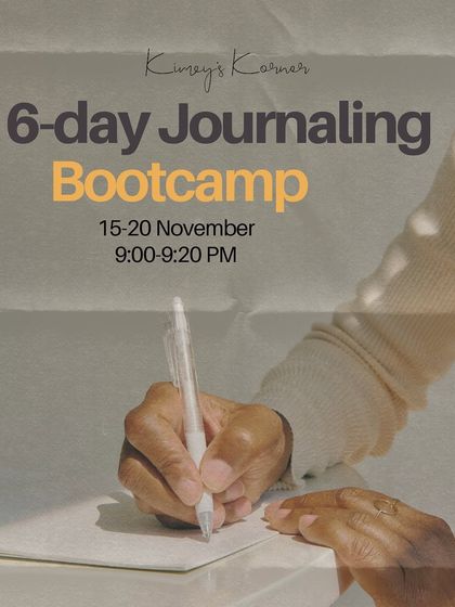 Join our 6-day journaling bootcamp and learn the power of 20-minute journaling. It's a guided experience designed to help you build a consistent practice and navigate life more skillfully.