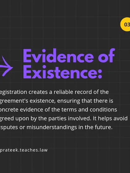 Registration creates a reliable, concrete record of the agreement's existence and its terms, which helps prevent future disputes or misunderstandings.