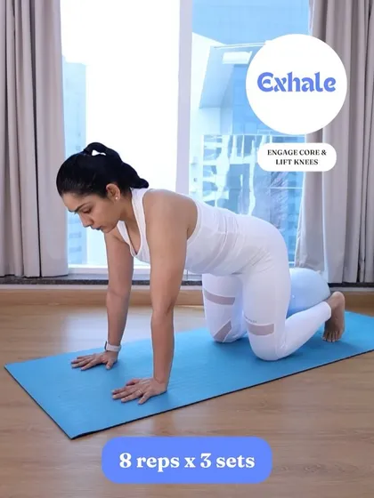 Bear holds are a fantastic way to fire up your deep core. By hovering your knees just an inch off the floor and exhaling to engage, you build incredible stability.