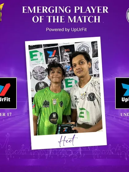 Heet, another promising U-17 player, awarded Emerging Player of the Match.