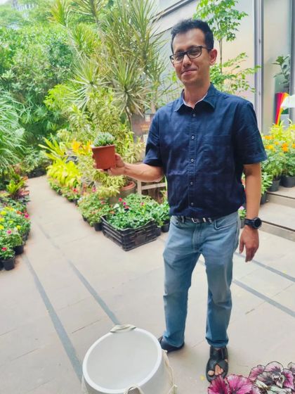 A smiling customer with his new plant from our giveaway. We love being part of the local community and sharing our passion for plants.