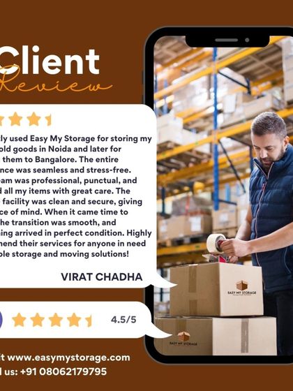 This client review highlights a seamless and stress-free experience storing goods in Noida and later shifting them to Bangalore. We are proud our professional and punctual team provided such peace of mind.