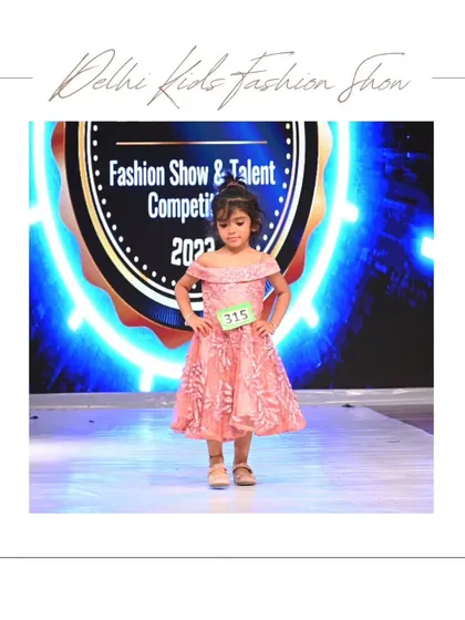 This little star shines brightly in an elegant off-shoulder peach dress. My events welcome children as young as 3, providing a supportive environment for even the youngest models to build confidence.