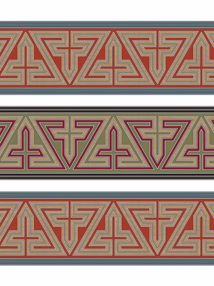 A design for hand-painted wooden rafters, inspired by the geometric beauty of Arabic art. These patterns turn structural elements into canvases of culture and craft.