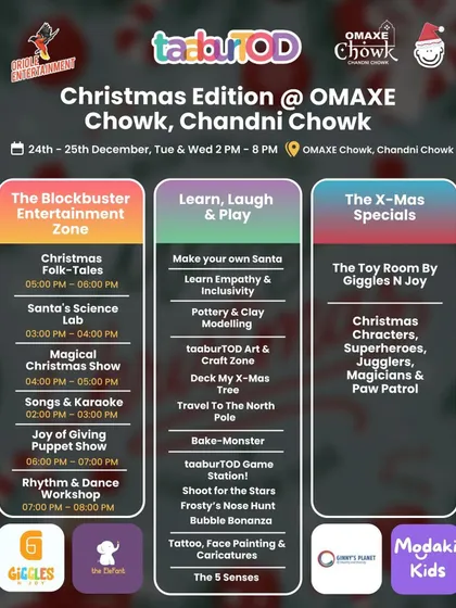 A detailed schedule of the Christmas Edition at Omaxe Chowk, so you know exactly what's happening and when.