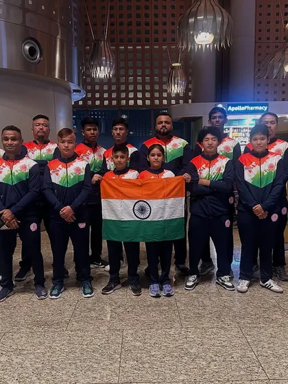 The official Team India photo at the airport, featuring our FCC fighters. We are a proud part of a larger national family.