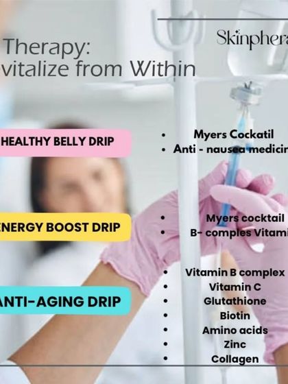 My IV therapy menu also includes drips for gut health, energy, and anti-ageing. The Anti-Aging Drip is a powerful cocktail of Vitamin C, glutathione, biotin, and collagen to revitalize you at a cellular level.