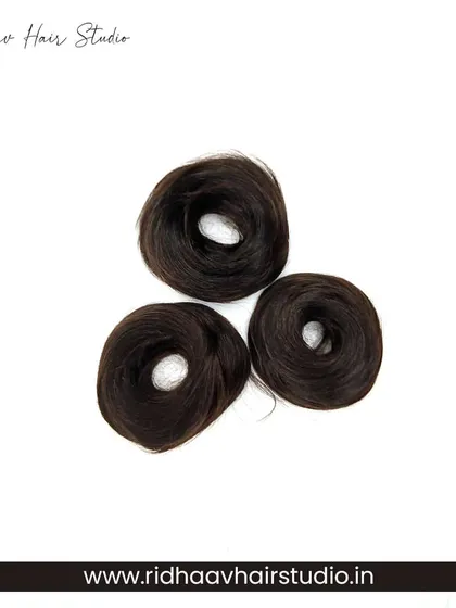 Our natural black hair scrunchies are a versatile accessory for any occasion. Made from silky human hair, they provide a secure hold without tugging or pulling.