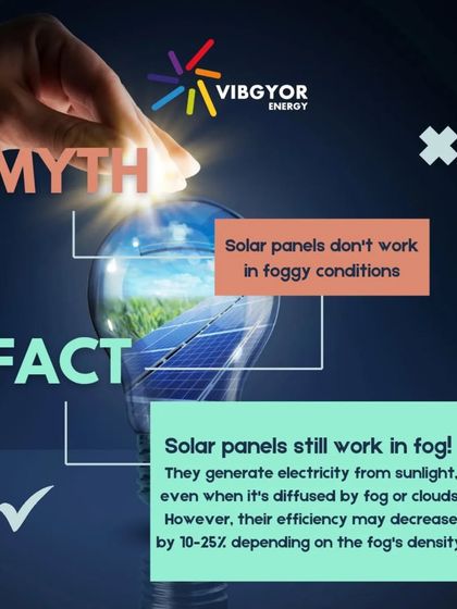 Myth: Solar panels don't work in foggy conditions. Fact: Modern panels still generate electricity from diffused sunlight, though their efficiency may decrease by 10-25% depending on the fog's density.