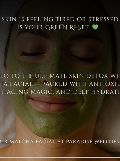 If your skin is feeling tired or stressed, my Matcha Facial is your green reset. It's packed with antioxidants for a deep detox and hydration boost.