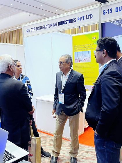 My team engaging with a group of experienced consultants at the IEEMA meet, sharing ideas on scaling energy infrastructure.