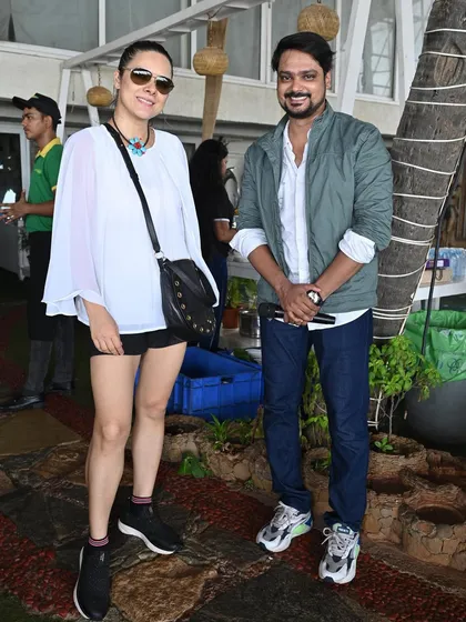 With actress Brinda Parekh. These events allow me to connect with a wide range of people from the industry.