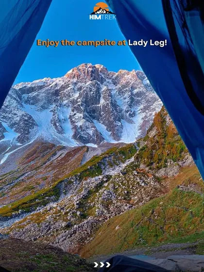 The view from inside a tent at the Lady Leg campsite on the Beas Kund trek. This is what I call a room with a view.