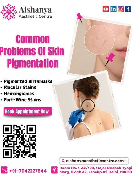 This graphic outlines some of the most common types of skin pigmentation I treat, including pigmented birthmarks and macular stains. Understanding your specific type of pigmentation is the first step to effective treatment.