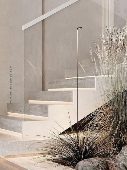 A duplicate of image 83, this image emphasizes the sleek and functional design of integrated stair lighting, which adds both safety and high-end style.