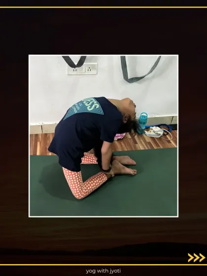 This young student shows a deep and controlled Ustrasana, a testament to her consistent practice and dedication.
