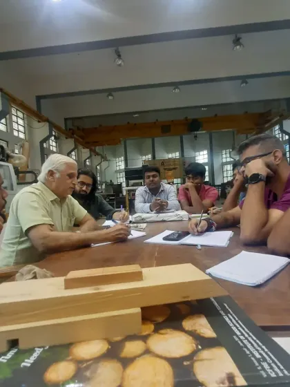 Learning is a collaborative process. Our trainers lead group discussions, reviewing designs and physical models to solve challenges and share knowledge before starting work in the workshop.