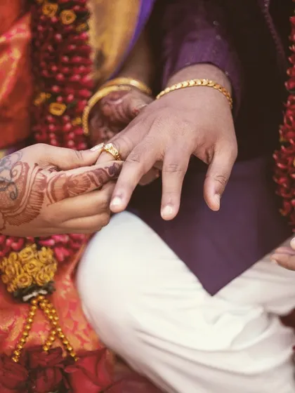 The pivotal moment of the ring exchange, captured up close to preserve the memory of this promise forever.