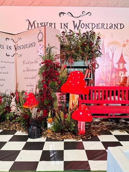 A wider view of the main Wonderland photo backdrop.